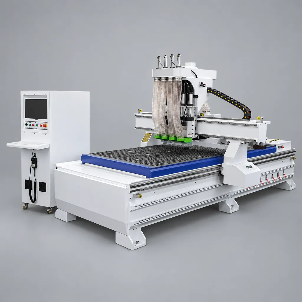 Четырёхпроцессный станок с ЧПУ CNC1328 4T для производства мебели и акустических корпусов